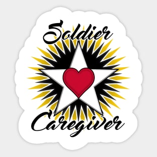 Soldier Caregiver black font design Sticker